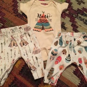 Newborn Tribal Inspired leggings and onesie.